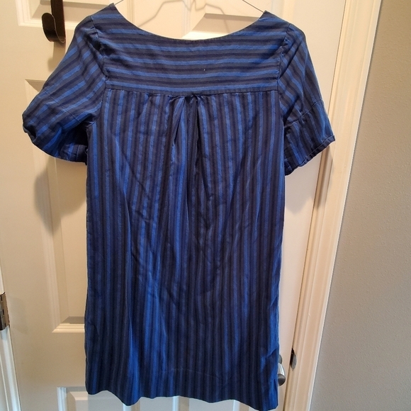 H D in Paris. Anthropologie.  Sz 8. Cerulean stripes. Shift dress. Muu muu style - Picture 5 of 8